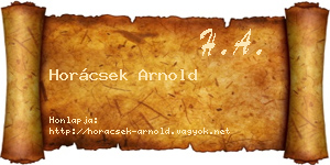 Horácsek Arnold névjegykártya